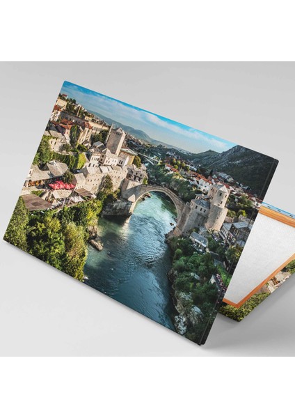 Tarihi Mostar Köprüsü Mostar Bridge Bosna-Hersek Kanvas Tablo fiyatları