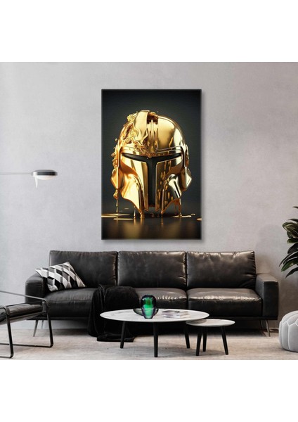 Star Wars Altın Jedi Maskı Gold Liquid Mask Kanvas Tablo