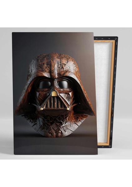 Star Wars Işlemeli Ahşap Art Deko Darth Wader Maskesi Mask Kanvas Tablo fiyatları