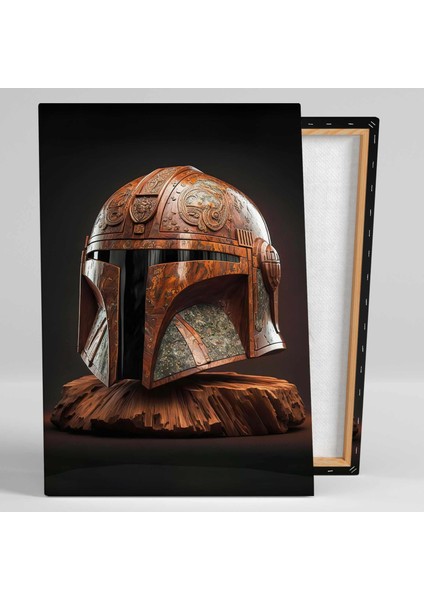 Star Wars Işlemeli Ahşap Art Deko Jedi Şövelye Maskesi Mask Kanvas Tablo