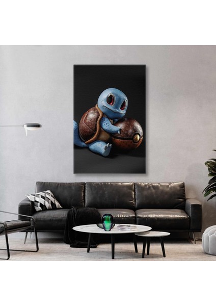Pokemon Lüks Poketopu Squirtle Çizgi Film Karakteri Kanvas Tablo