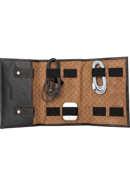 Deri Kablo Aksesuar Taşıma Çantası Rst1 Siyah