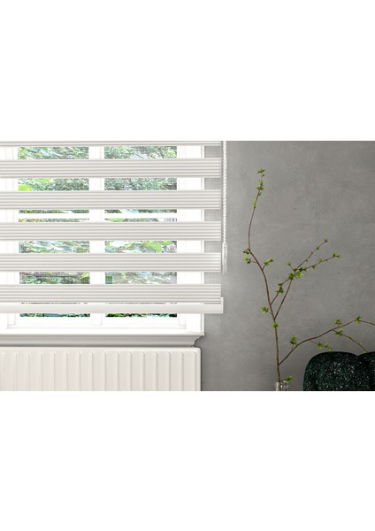 Beyaz Dar Pliseli Zebra Stor Perde fiyatları