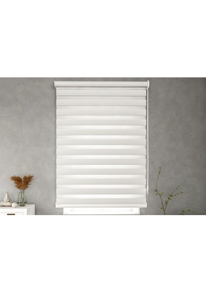 Beyaz Dar Pliseli Zebra Stor Perde modelleri