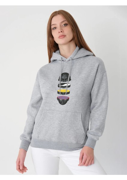 Oversize Sweatshirt & Hoodie Yın-Yang Head Baskılı