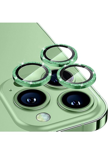 Apple iPhone 14 Pro-14 Pro Max Diamond Taş Işlemeli Alüminyum Alaşımlı Kamera Lens Koruyucu
