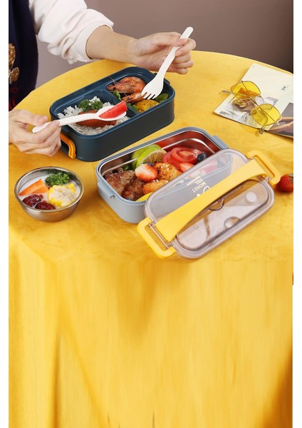 Bento Lunch Box Ofis-Okul Için Yeni Nesil Sefer Tası -Çorba Kaseli Model-Paslanmaz Çelik