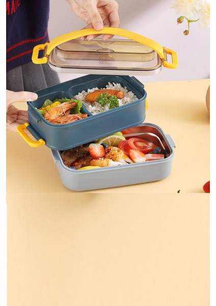 Bento Lunch Box Ofis-Okul Için Yeni Nesil Sefer Tası -Çorba Kaseli Model-Paslanmaz Çelik