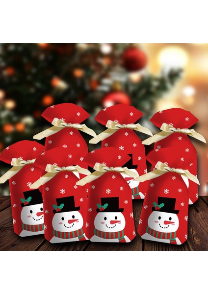 50PCS Noel Baba Hediye Çantası Noel Noel Yeni Yıl Ev Tarzı Için Şeker Çantası Şeker Çantası A