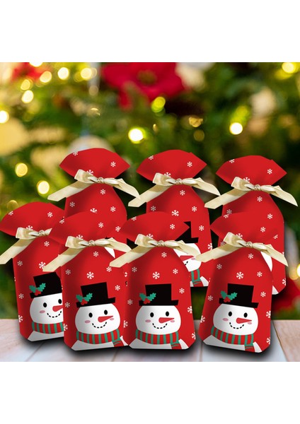 50PCS Noel Baba Hediye Çantası Noel Noel Yeni Yıl Ev Tarzı Için Şeker Çantası Şeker Çantası A