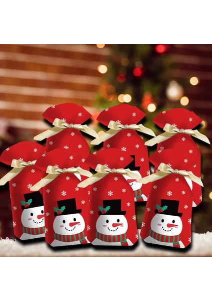 50PCS Noel Baba Hediye Çantası Noel Noel Yeni Yıl Ev Tarzı Için Şeker Çantası Şeker Çantası A