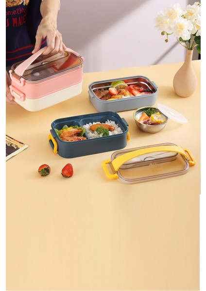 Bento Lunch Box Ofis-Okul Için Yeni Nesil Sefer Tası -Çorba Kaseli Model-Paslanmaz Çelik fırsatları