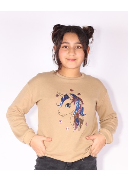Pul Palet Nakışlı Kız Çocuk Sweatshirt K1003A6
