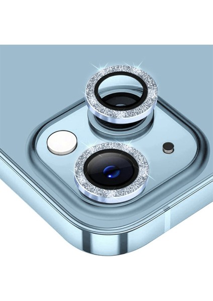 Apple iPhone 14-14 Plus Diamond Taş Işlemeli Alüminyum Alaşımlı Kamera Lens Koruyucu