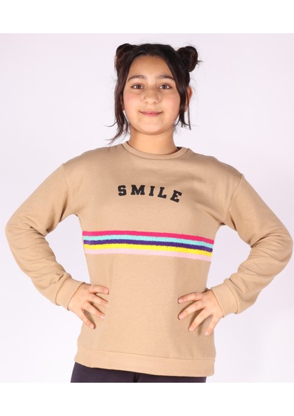 Nakış ve Baskı Detaylı Kız Çocuk Sweatshirt K1007A6