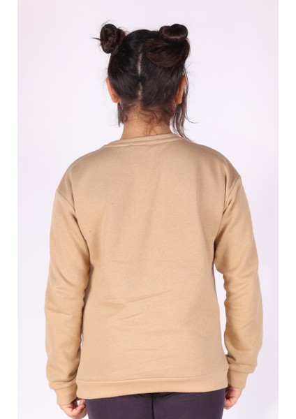 Nakış ve Baskı Detaylı Kız Çocuk Sweatshirt K1007A6