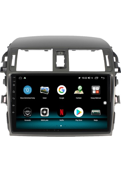 Toyota Corolla Android 10 Carplay Özellikli Navigasyon Multimedya Ekran 2gb Ram + 32GB HDD