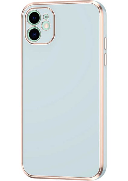 - Apple iPhone 12 - Kılıf Parlak Renkli Bark Silikon Kapak - Mavi Açık
