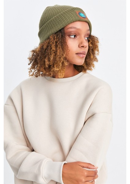 Unisex Haki Kuzey Işıkları Deriye Baskılı Fitilli Bere fırsatları