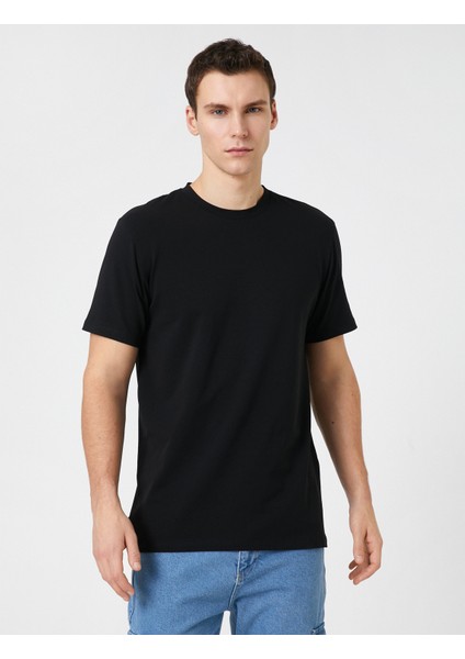 Basic Tişört Kısa Kollu Bisiklet Yaka Dar Kesim modelleri