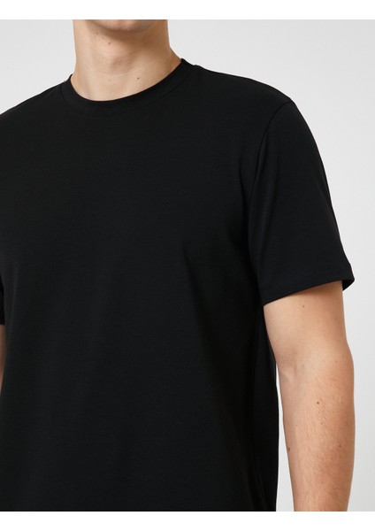 Basic Tişört Kısa Kollu Bisiklet Yaka Dar Kesim indirimleri