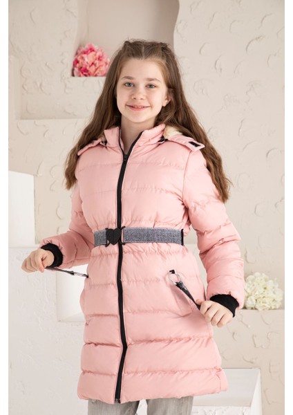 Beli Kemerli Içi Yünlü Şişme Mont