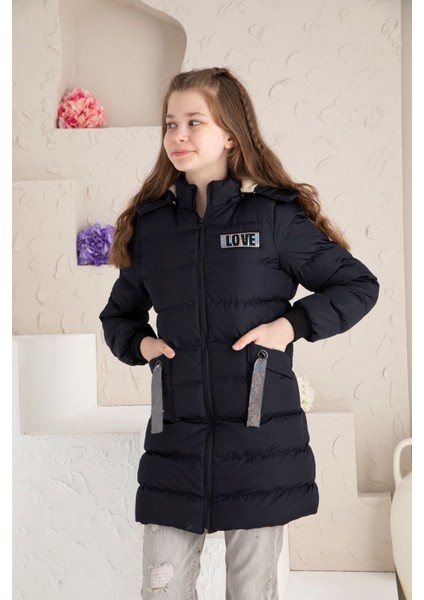 Love Baskılı Içi Yünlü Kız Çocuk Mont fiyatları