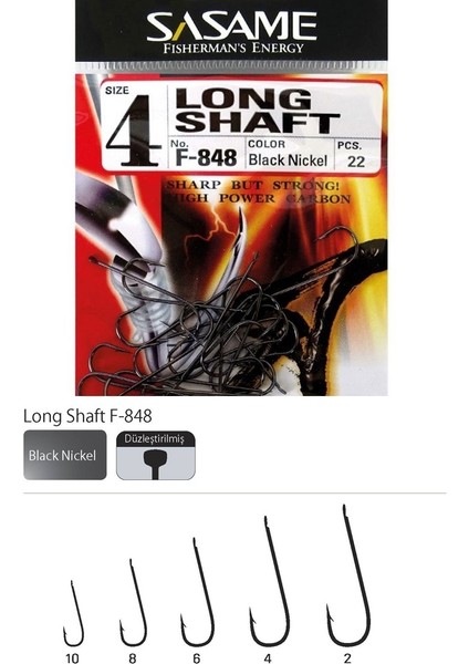 Long Shaft F-848 Serisi Olta Iğnesi