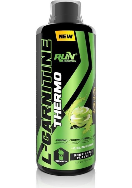 L-carnitine Ekşi Elma Aromalı - 1 Lt - 3000mg - 33 Servis - Hediyeli