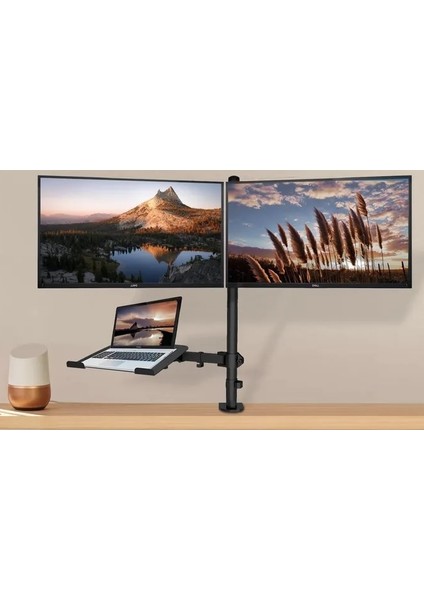 EF75 Steel Design 2-8 kg Triple Kol Asansörlü 13"-27" Monitör&10-17" Laptop Standı