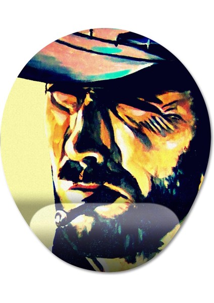 Clint Eastwood Bilek Destekli Mousepad Model - 2 Oval