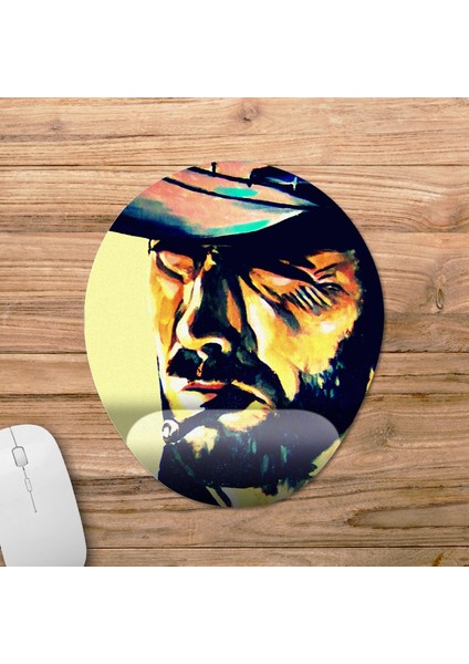Clint Eastwood Bilek Destekli Mousepad Model - 2 Oval
