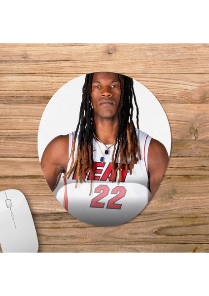 Jimmy Butler - Miami Heat - Nba Bilek Destekli Mousepad Model - 3 Oval