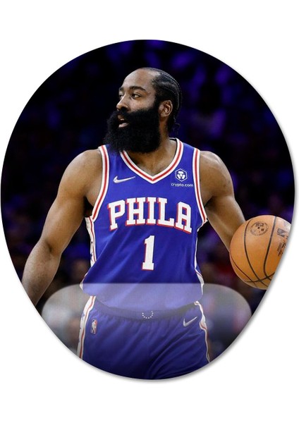 James Harden - Philadelphia 76ERS - Nba Bilek Destekli Mousepad Model - 4 Oval