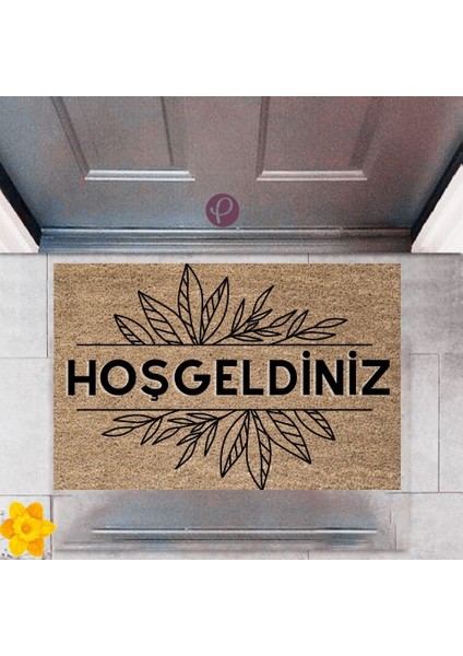 Kapı Önü Paspası Dekoratif Dijital Baskı Hoşgeldiniz P-2312