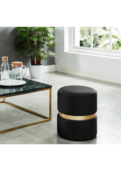 Prada Puf-Spor Dikişli Gold Detaylı Silinebilir Kadife Kumaş Modern Lüx Puf-Bench-Makyaj