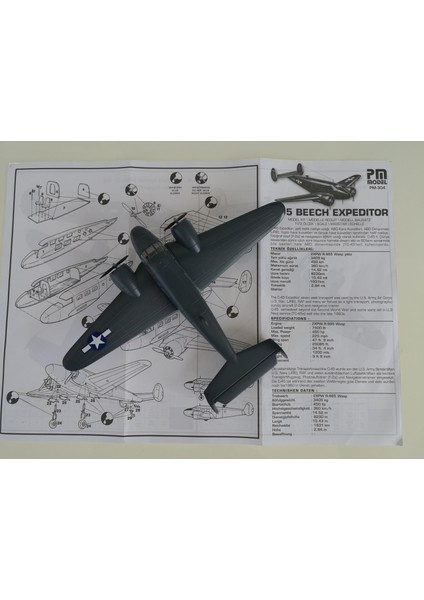 Pm Model Beechcraft  C-45 Expeditor Royal Navy Pm Model Demonte Plastik Uçak Maket Kiti