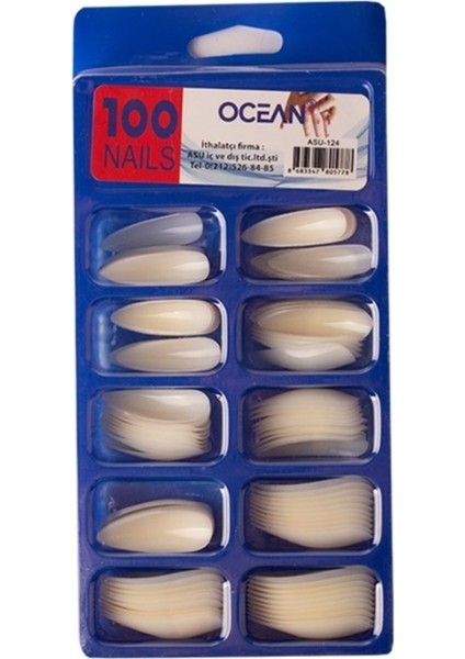 Ocean 100'LÜ Kutulu Stiletto Protez Takma TIRNAK-125 modelleri