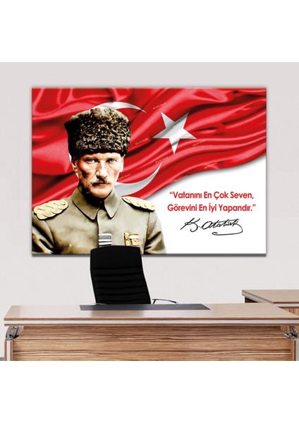 Atatürk Mustafa Kemal Makam Panosu Kanvas Tablo