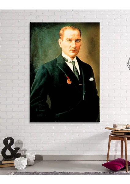 Morfil Sanat Atölyesi Atatürk Mustafa Kemal Portresi Makam Panosu Kanvas Tablo Resmi Kurumlar Okullar (8farklı Ölçü)