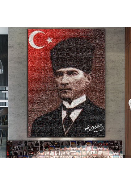 Atatürk Mustafa Kemal Puzzle Kanvas Tablo