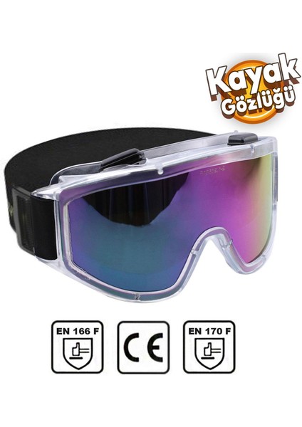 Kayak Gözlüğü Ventilli Güneş Kar Gözlük Gökkuşağı Snowboard Glasses Ekonomik Seri Gözlük