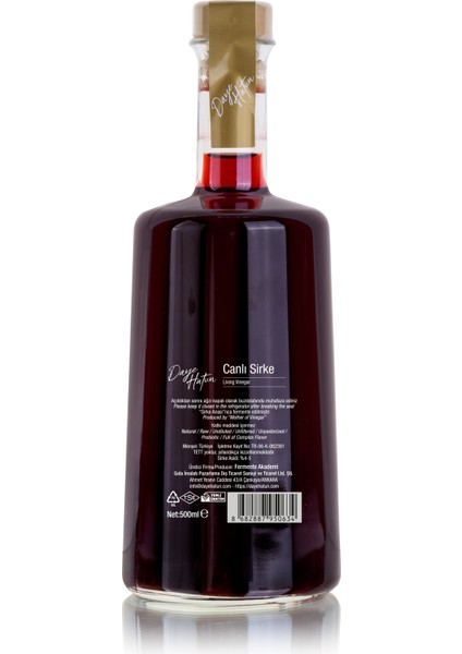 Nar Gülü Sirkesi / Pomegranate Vinegar (Doğal Fer Canlı Sirke / Nat. Ferm. / 500 Ml)