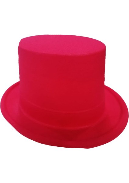 Plastik Üzerine Flok Kaplama Kırmızı Renk Melon Şapka Yetişkin-Çocuk Uyumlu 1 Adet