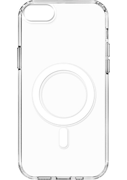 Apple Iphone Se 2020 Kılıf Ultra Korumalı Şeffaf Magsafeli Emboss Sert Silikon