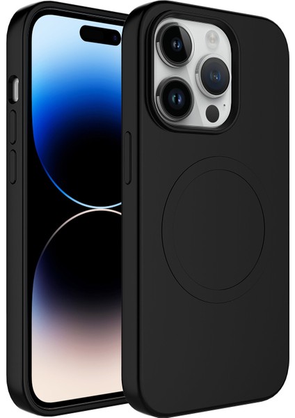 Apple Iphone 14 Pro Max Kılıf Magsafeli Mat Sert Plas Silikon