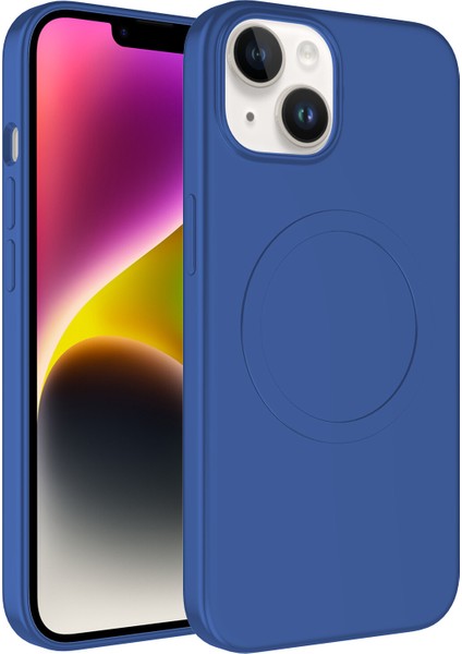 Apple Iphone 14 Kılıf Magsafeli Mat Sert Plas Silikon