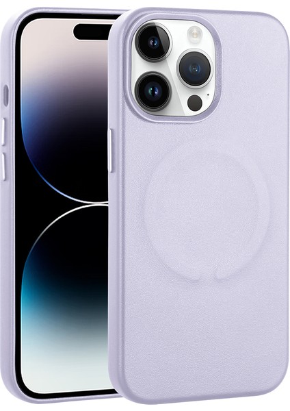 Apple Iphone 14 Pro Kılıf Magsafeli Suni Deri Derix Kapak