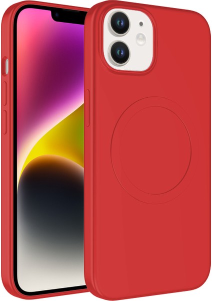 Apple Iphone 12 Kılıf Magsafeli Mat Sert Plas Silikon