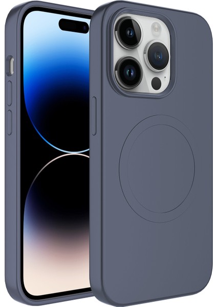 Apple Iphone 14 Pro Kılıf Magsafeli Mat Sert Plas Silikon